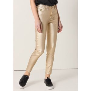 Lois Jeansvoor vrouwen. 201082427 Skinny enkelbroek goud metallic (27), Goudkleurig, Casual, Synthetisch