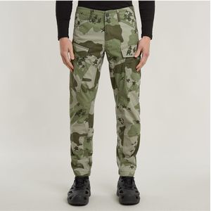 G-Starvoor mannen. D25831-E026-H351 Cargo regular taps toelopende broek groen (40/36), Casual, Camouflage, Katoen