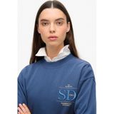 Superdry - W2012154A - Losvallend Sweatshirt - Blauw - Luxe - Katoen - Duurzaam