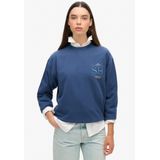 Superdry - W2012154A - Losvallend Sweatshirt - Blauw - Luxe - Katoen - Duurzaam