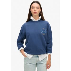 Superdry - W2012154A - Losvallend Sweatshirt - Blauw - Luxe - Katoen - Duurzaam