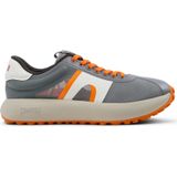 Campervoor mannen. K100944-016 Athene grijs leren sportschoenen (45), Stof, Plat, Veters, Casual