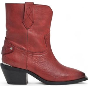 Pepe Jeansvoor vrouwen. PLS50562 April Rock rode leren laarzen (39), Leer, Rood, 5 tot 8 cm, Geen, Casual