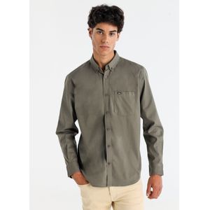 Lois Jeansvoor mannen. 145503929 Fijn keperstof overhemd wit (S), Casual, Katoen, Lange mouwen