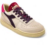 Diadora - Mi Basket Low - Leren Sportschoenen - Beige - Plat - Veters - Casual
