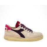 Diadora - Mi Basket Low - Leren Sportschoenen - Beige - Plat - Veters - Casual