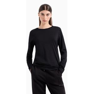 Armani Exchangevoor vrouwen. 8NYT95YJ16Z1200 T-shirt lange mouw zwart (S), Casual, Katoen, Lange mouwen