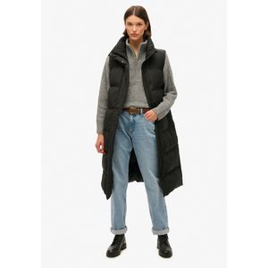 Superdry - Gewatteerd Gilet - Zwart - Gerecycled Polyester - Lange Snit