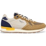 Pepe Jeans - Brit Camp - Hardloopschoenen - Wit - Marineblauw - Leer