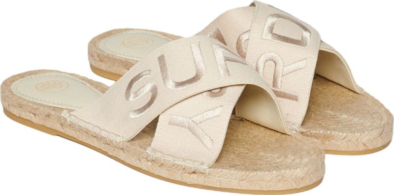 Superdry - Cross Strap Sandalen - Espadrilles - Zwart - Katoen/Polyester