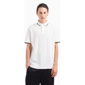 Armani Exchangevoor mannen. 6DZFLAZJ2ZZ15DU Gemerceriseerde polo Asv blauw (XS), Casual, Katoen, Korte mouwen