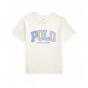 Polo Ralph Laurenvoor jongens. 322965824002 T-shirt met wit logo (5años=109/116cm), Casual, Katoen, Korte mouwen, kinderkleding