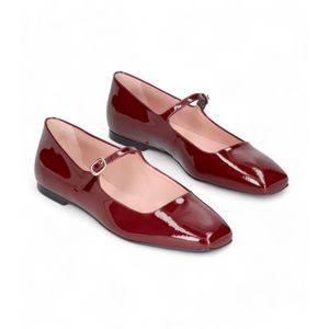 Pretty Ballerinasvoor vrouwen. 51599 Ballerina's Camille bordeaux (40), Leer, Plat, 1 tot 3 cm, Geen, Casual