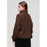 Superdry - W6110546A - Gevlochten Gebreide Trui - Bruin - Lange Mouwen