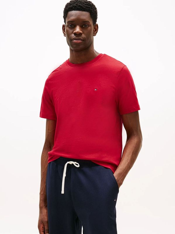 Tommy Hilfiger - Ess Seasonal Reg Fit Solid Tee - T-shirt - Rood - Korte Mouwen