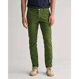 GANT - Chino Broek - Groen - Katoenmix - Slanke Pasvorm