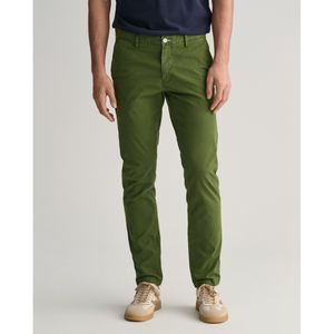 GANT - Chino Broek - Groen - Katoenmix - Slanke Pasvorm