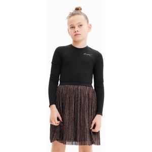 Desigual Jurk met Glitters Zwart/Bruin
