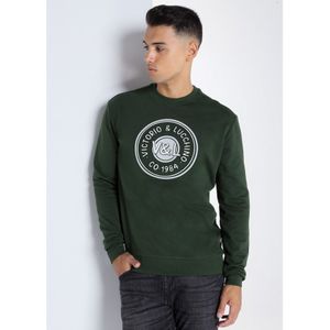 Victorio & Lucchino, V&Lvoor mannen. 4623574 Sweater met ronde hals en reliëflogo (XXL), Wit, Casual, Katoen, Lange mouwen