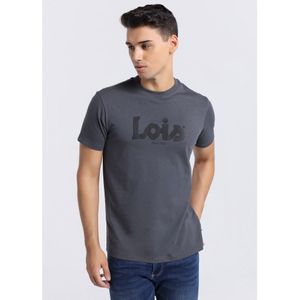 Lois Jeansvoor mannen. 157253322 Grijs t-shirt met korte mouwen (S), Casual, Katoen