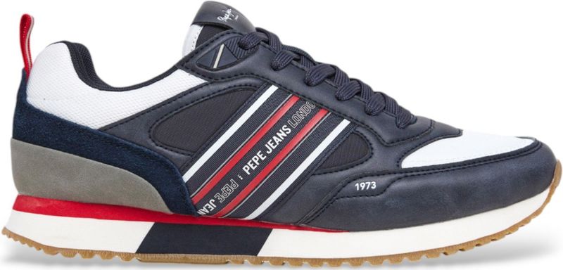 Pepe Jeans - PMS40028 Dublin - Hardloopschoenen - Marineblauw - Vetersluiting - Plat