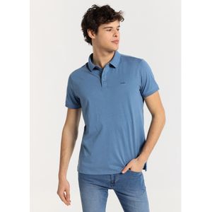 Lois Jeansvoor mannen. 130633060 Poloshirt korte mouw met geborduurd logo klassieke stijl geel (XXL), Casual, Katoen, Korte mouwen