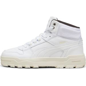 Pumaunisex. 39746801 Rebound Abrupt leren schoenen wit (44), Leer, Plat, Veters, Casual