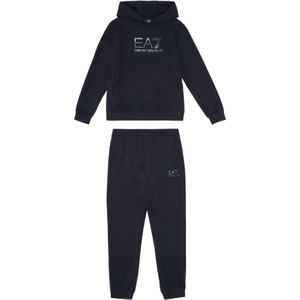 EA7voor jongens. 6DBV55_BJ05Z Zichtbaarheid katoenen trainingspak zwart (4años= 106cm), Casual, Sportief, Meerdere sporten, kinderkleding