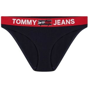 Tommy Hilfigervoor vrouwen. UW0UW02773 Navy Contrasterende Tailleband Slip (M), Homewear, Biologisch katoen, Duurzaam, Marineblauw