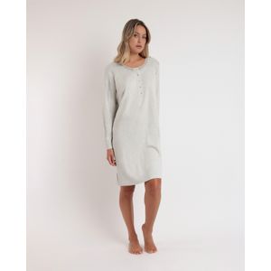 Admasvoor vrouwen. 61299-0-000106 Hemdje Lange Mouw Top Klassiek Zacht Grijs (3XL), Homewear, Katoen, Viscose, Lange mouwen