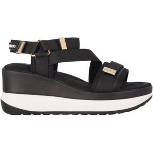 Chika10voor vrouwen. ROCO 04 Sandalen Roco 04 zwart (37), Stof, 3 tot 5 cm, Klittenband, Casual