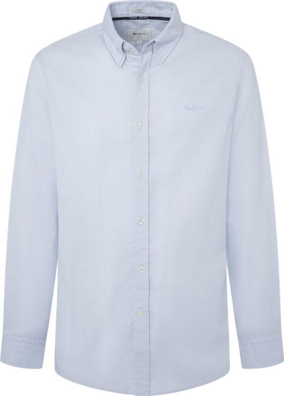 PEPEJEANS - Overhemd - Blauw - Katoen - Slanke Pasvorm - Lange Mouwen