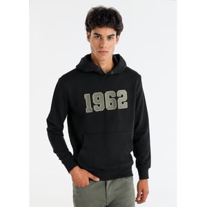 Lois Jeansvoor mannen. 165973974 Kanguro sweatshirt 1962 zwart (S), Casual, Katoen, Lange mouwen