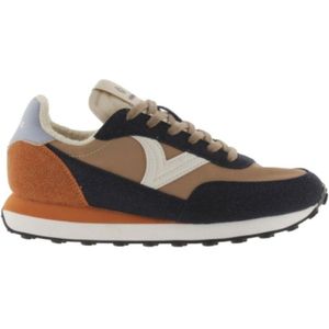 Victoriavoor vrouwen. 1138112 Leren sportschoenen Astro Nylon navy (36), Leer, Plat, Veters, Casual, Veelkleurig