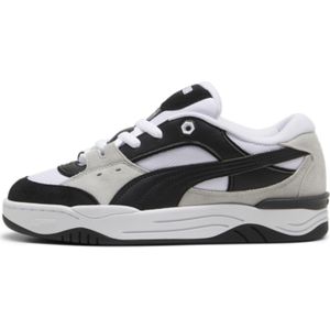 Pumaunisex. 38926711 Leren sportschoenen 180 wit, zwart (44), Leer, Plat, Veters, Casual, Sportief, Meerdere sporten