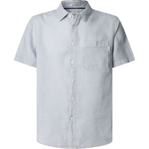 Pepe Jeans - PM308847 - Blauw Shirt - Casual - Korte Mouwen - Vlas