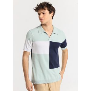 Victorio & Lucchino, V&Lvoor mannen. 630137068 Poloshirt korte mouw blauw driekleur (XXL), Casual, Katoen, Korte mouwen