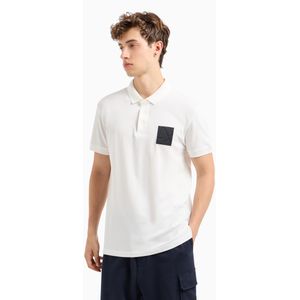 Armani Exchangevoor mannen. 6DZFJHZJXHZ1116 Biologische witte Polo (XS), Casual, Katoen, Korte mouwen