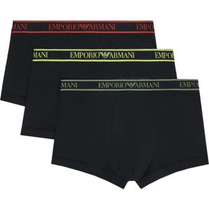 Emporio Armanivoor mannen. 111357_4F717 PACK VAN DRIE BÓXER PANTS MET CORE LOGO BAND zwart (XXL), Homewear, Katoen