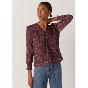 Lois - 431342374 - Blouse - Granaatappel - Lange Mouwen - Bloemenprint