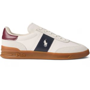 Polo Ralph Laurenvoor mannen. 809954902001 Aera leren sneakers gebroken wit (42), Leer, Plat, Veters, Casual