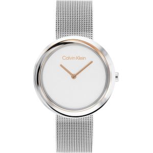 Calvin Kleinvoor vrouwen. 25200011 Analoog modehorloge wit (OSFA), Casual, Armband, Roestvrij staal