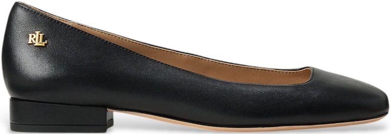 Lauren Ralph Lauren - Emellie - Leren Ballerina's - Zwart - Casual