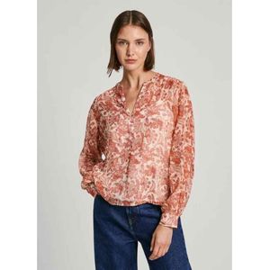 Pepe Jeansvoor vrouwen. PL304951 Poemy blouse wit ecru, roze (M), Rood, Casual, Polyester, Lange mouwen