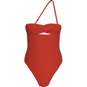 Calvin Kleinvoor vrouwen. KW0KW02582 Gestructureerd Twist zwempak rood (XS), Strandkleding, Nylon