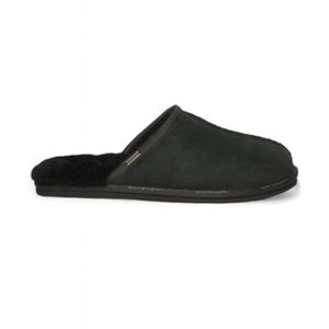 Superdryvoor mannen. MF110276A Zwarte suède pantoffels zonder hak (42/43), Leer, Plat, Geen, Homewear