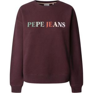 Pepe Jeansvoor vrouwen. PL581485 Reagan trui kastanjebruin (L), Casual, Granaatappel, Katoen