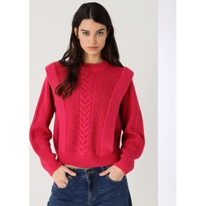 Lois Jeansvoor vrouwen. 453072652 Rode opengewerkte trui (XS), Rood, Casual, Acryl
