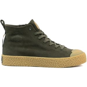 Palladiumunisex. 74328 Palla Ace Stoere leren schoenen groen (39), Plat, Voor, Veters, Ritssluiting, Casual