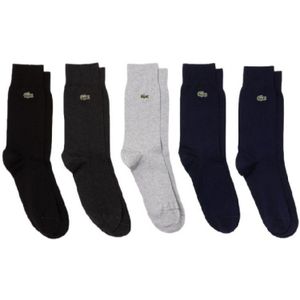 Lacostevoor mannen. RA8069_C0U Pakket van 5 paar zwarte, grijze, navy Stretch sokken (43-46), Casual, Katoen, Polyamide, Elastaan, Marinebla